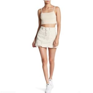 Free People White Denim Skirt
